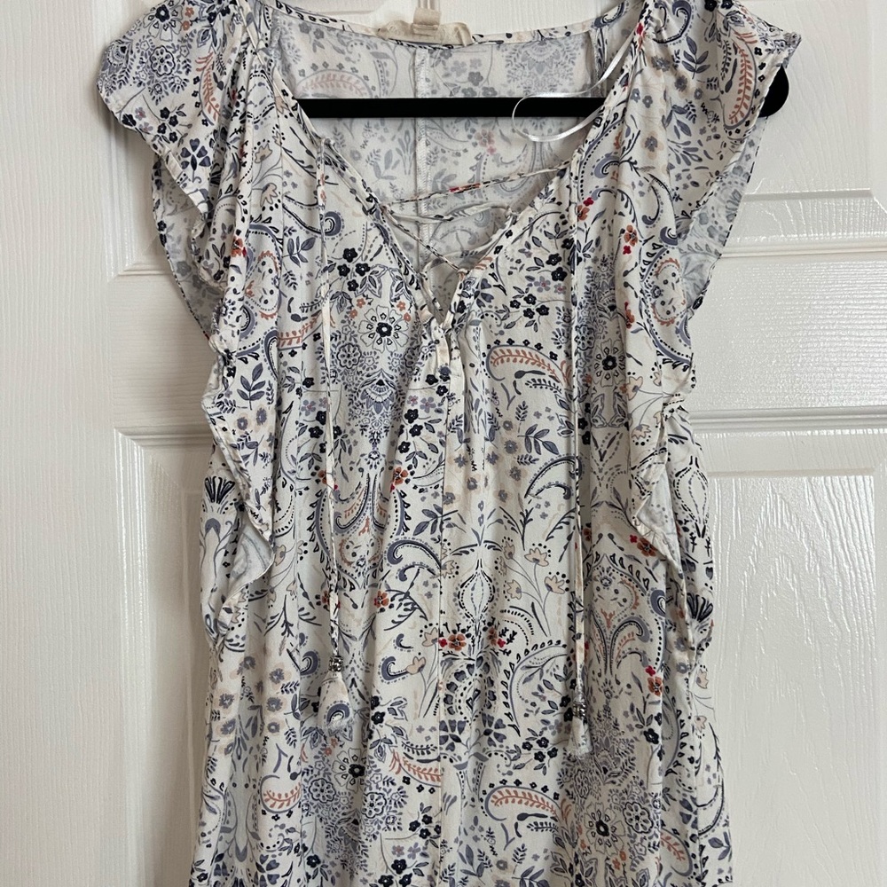 Lovestitch floral fluttersleeve tank top
